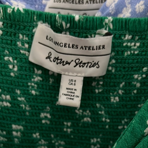 & Other Stories Green Puff Sleeve Sundress - Picture 2 of 2